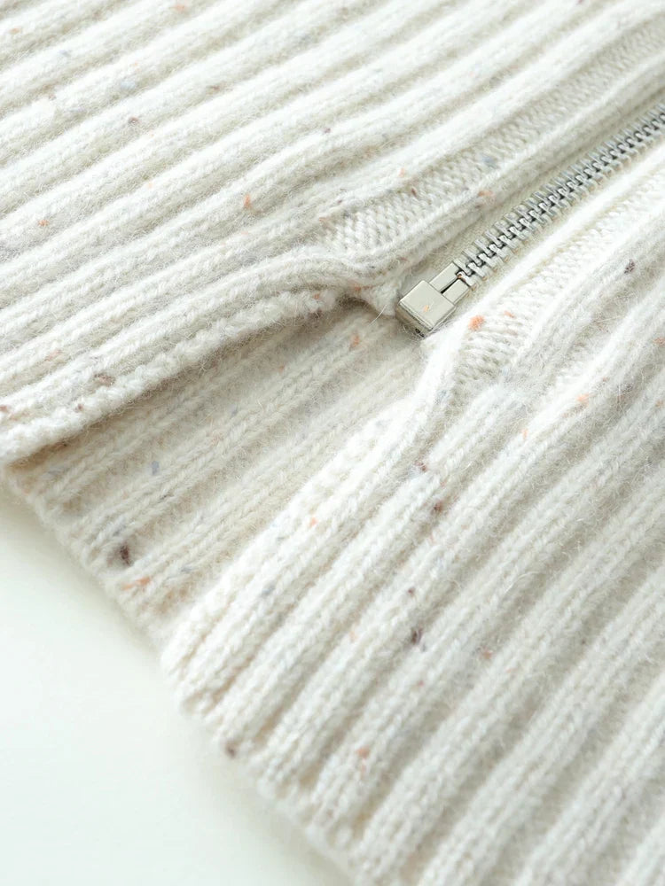 Cashmere Zip Cardigan