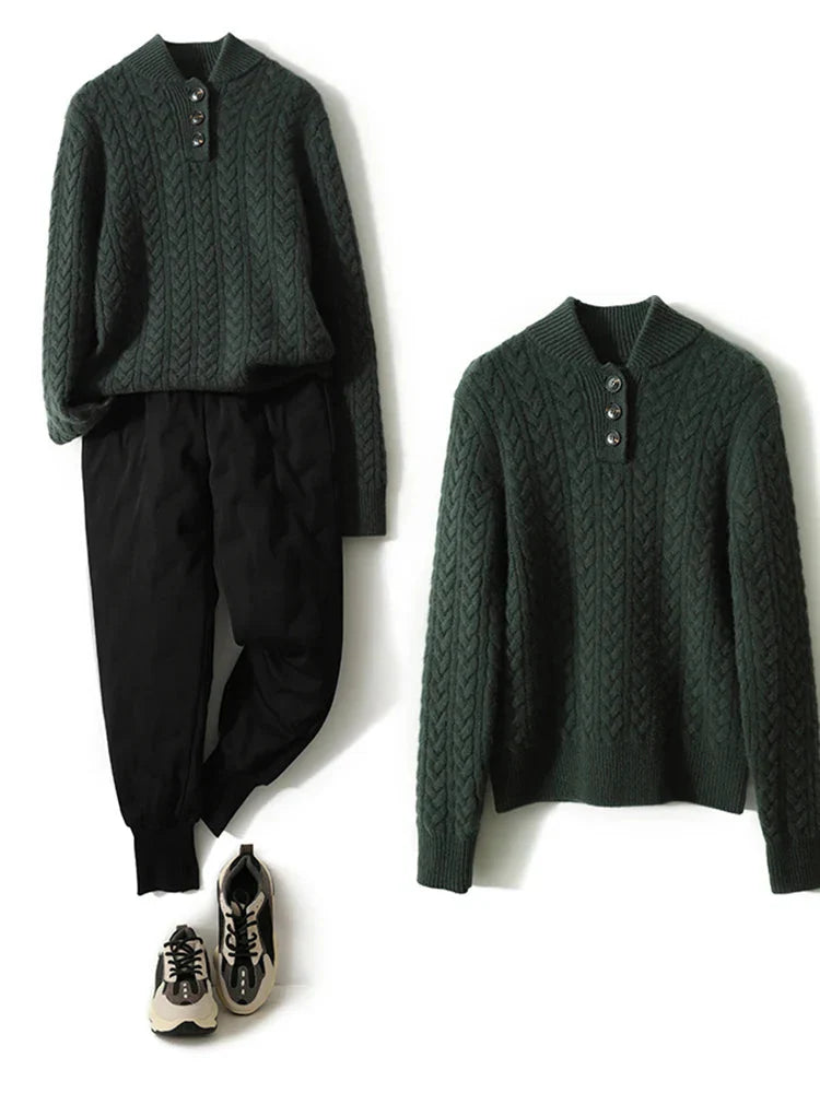 Anna-Berg | Button-Up Cashmere Sweater