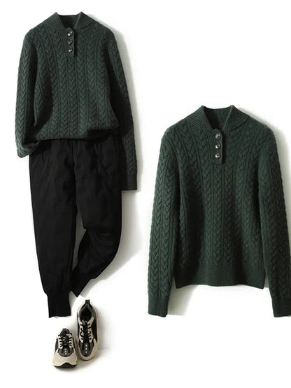 Anna-Berg | Button-Up Cashmere Sweater