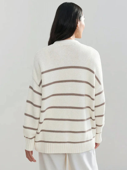 Organic Striped Cardigan