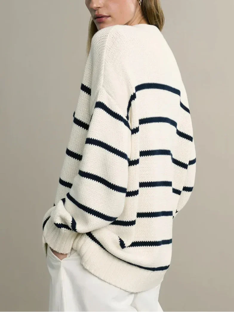 Organic Striped Cardigan