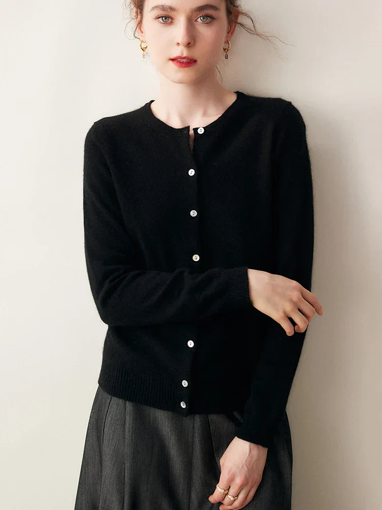 Cashmere Crew Cardigan