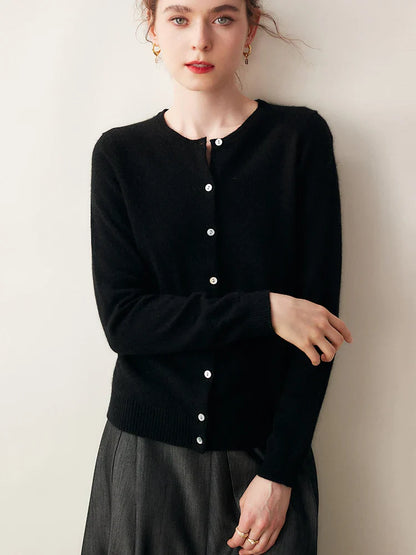 Cashmere Crew Cardigan