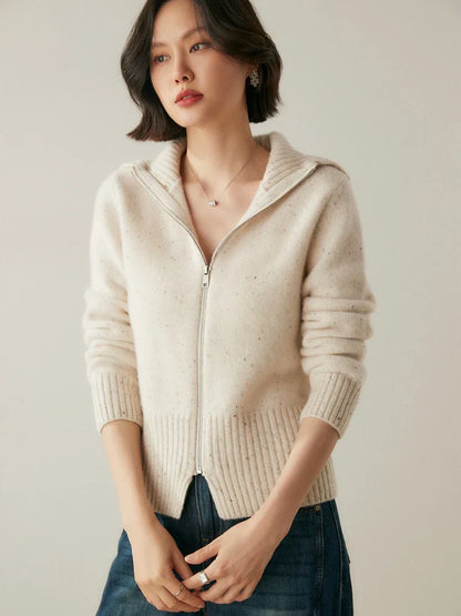 Cashmere Zip Cardigan