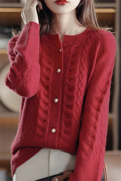 Cardigan with Pearl Buttons