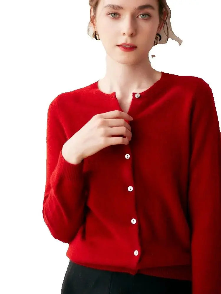 Cashmere Crew Cardigan