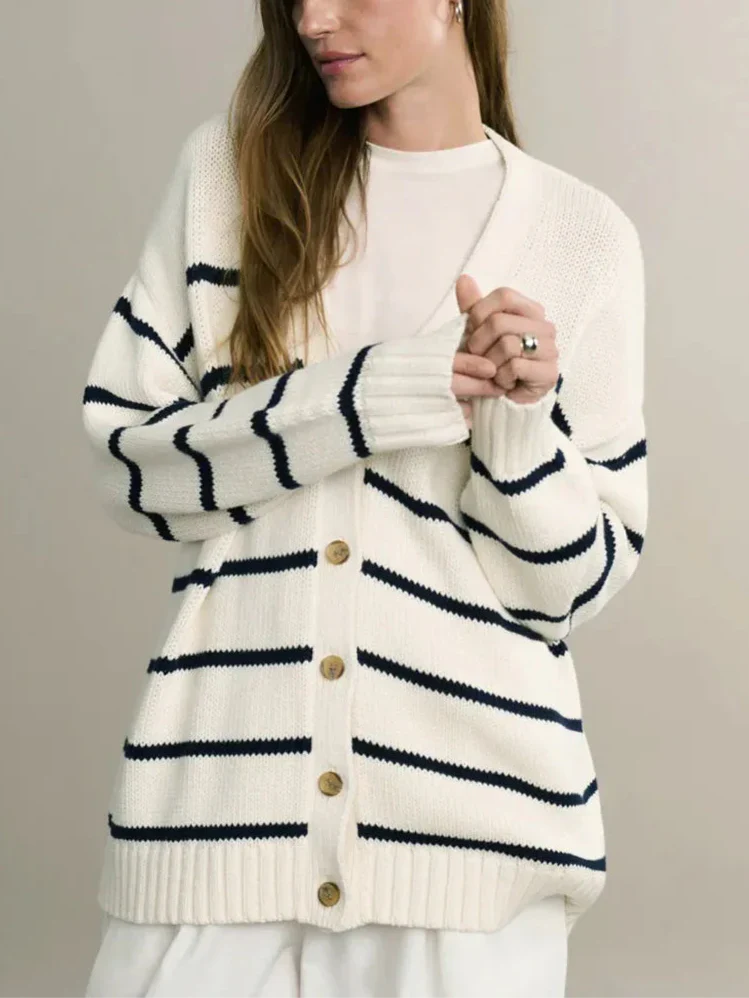 Organic Striped Cardigan