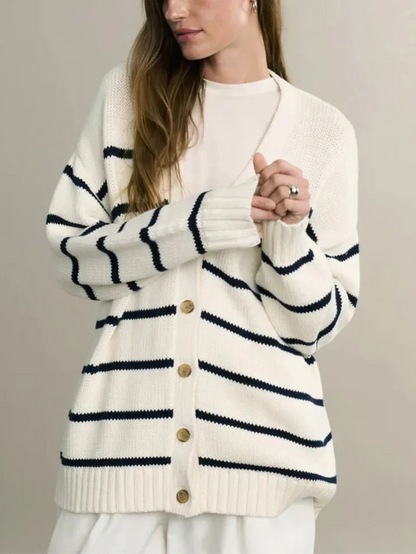 Organic Striped Cardigan