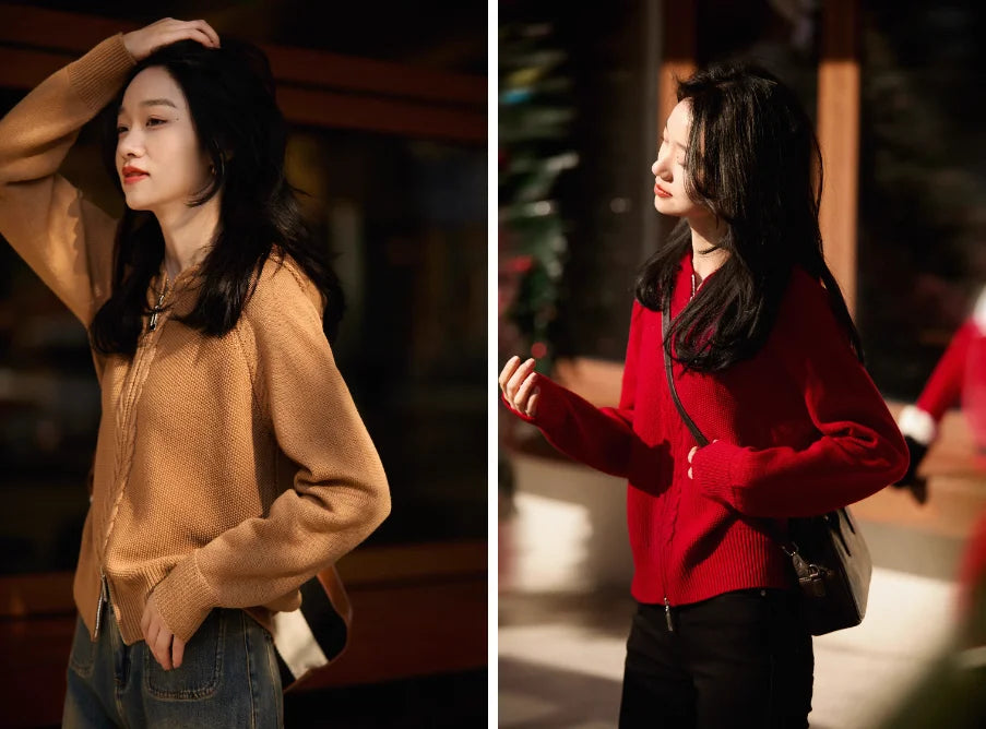 Cashmere Hooded Cardigan