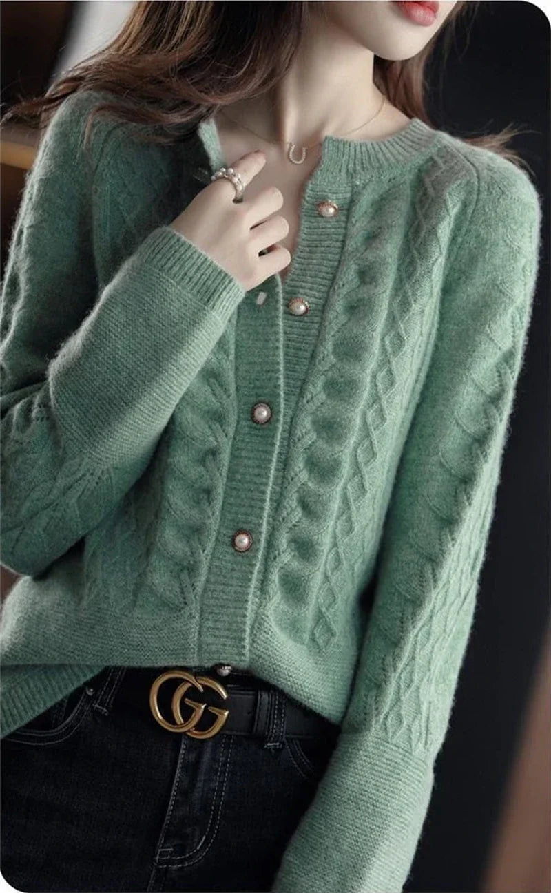 Cardigan with Pearl Buttons