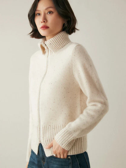 Cashmere Zip Cardigan