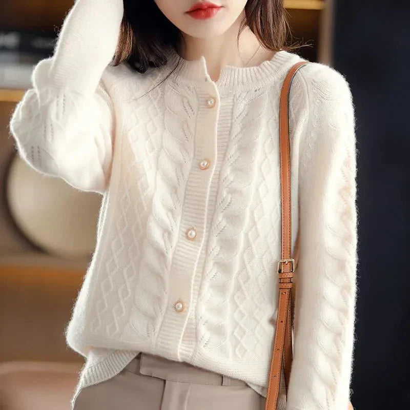 Cardigan with Pearl Buttons