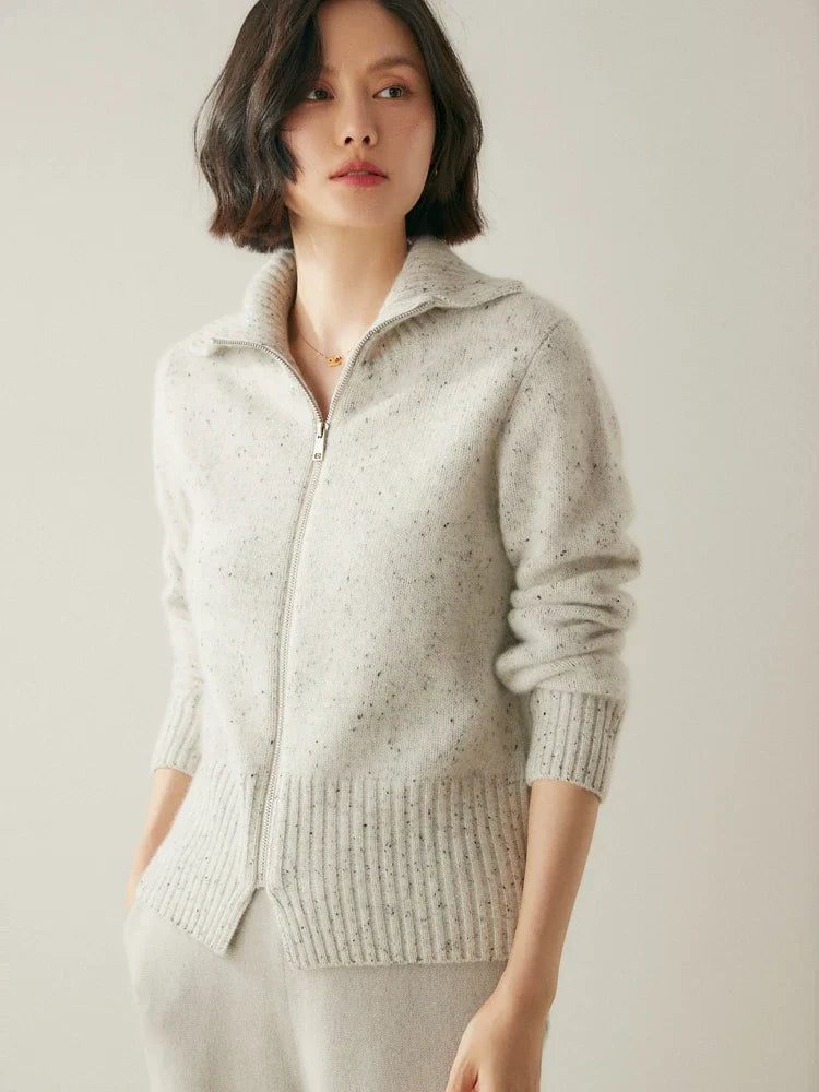 Cashmere Zip Cardigan