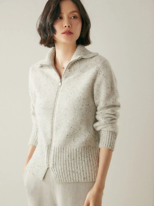 Cashmere Zip Cardigan