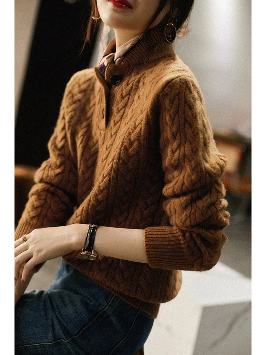 Anna-Berg | Button-Up Cashmere Sweater