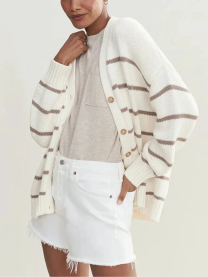 Organic Striped Cardigan