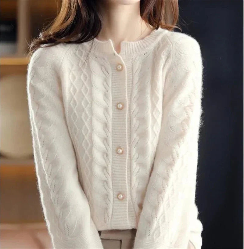 Cardigan with Pearl Buttons