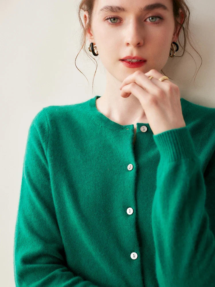 Cashmere Crew Cardigan