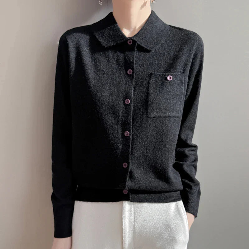 Polo Cardigan, Merino Wool