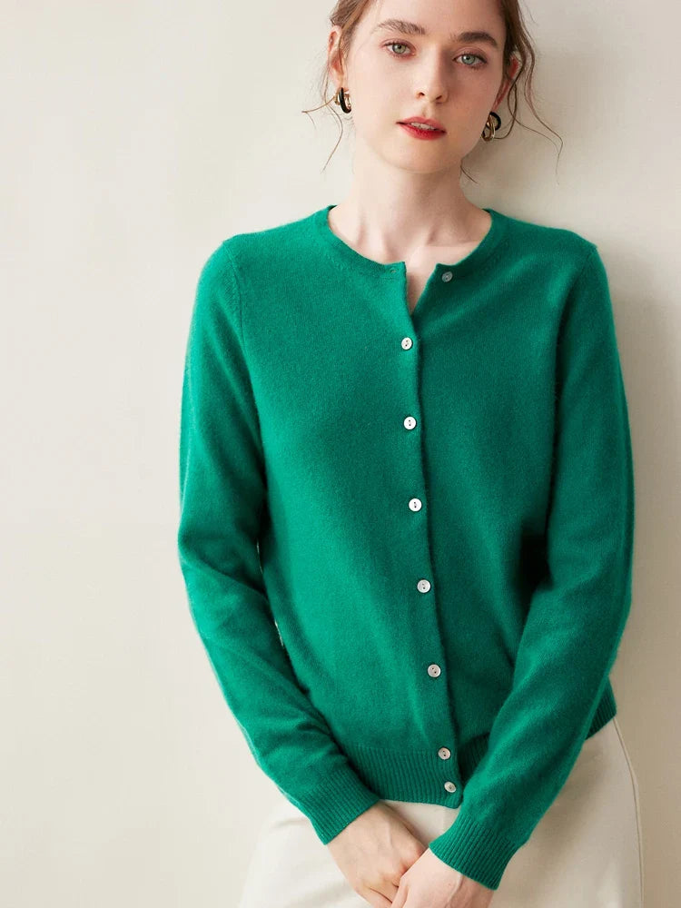 Cashmere Crew Cardigan