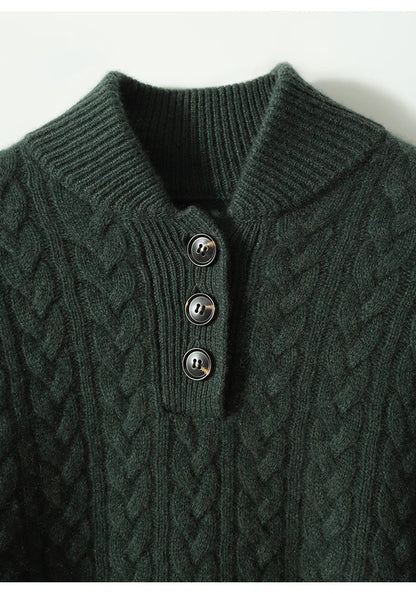 Anna-Berg | Button-Up Cashmere Sweater