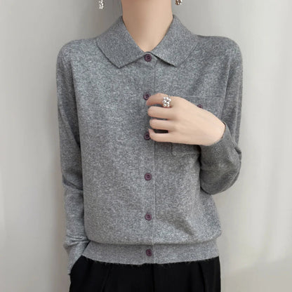 Polo Cardigan, Merino Wool
