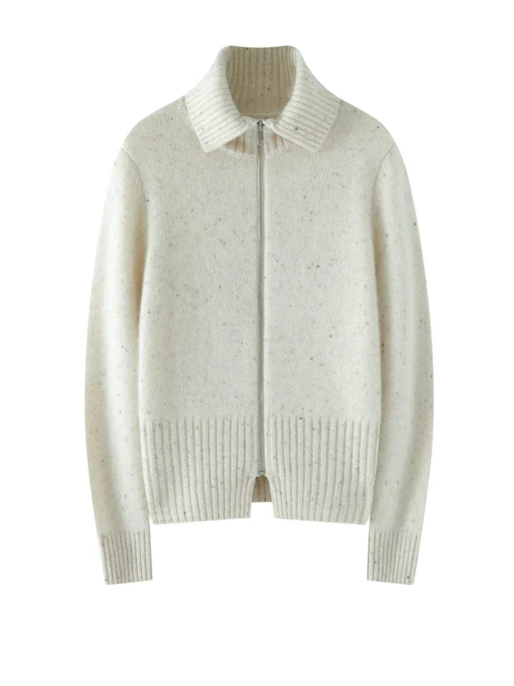 Cashmere Zip Cardigan