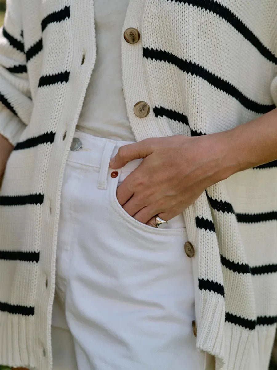 Organic Striped Cardigan