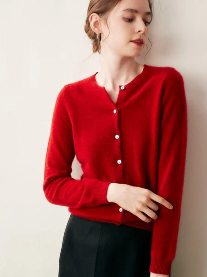 Cashmere Crew Cardigan