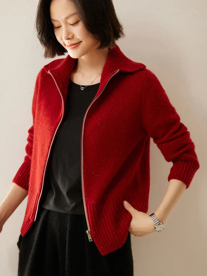 Cashmere Zip Cardigan
