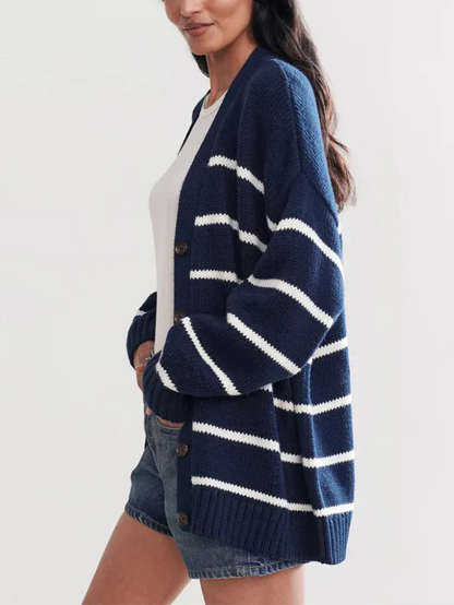 Organic Striped Cardigan