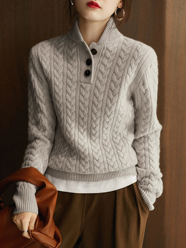 Anna-Berg | Button-Up Cashmere Sweater