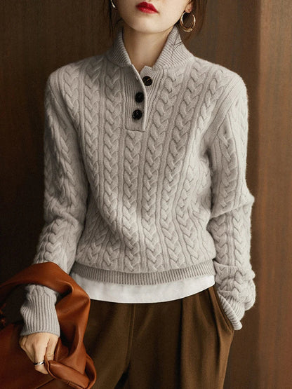 Anna-Berg | Button-Up Cashmere Sweater