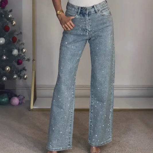 Women's Sparkling Style Mom Jeans | Casual