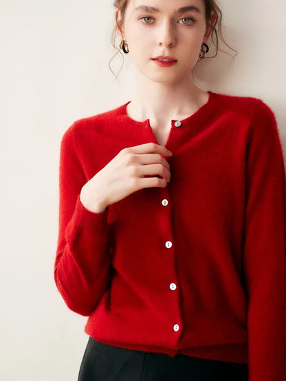 Cashmere Crew Cardigan