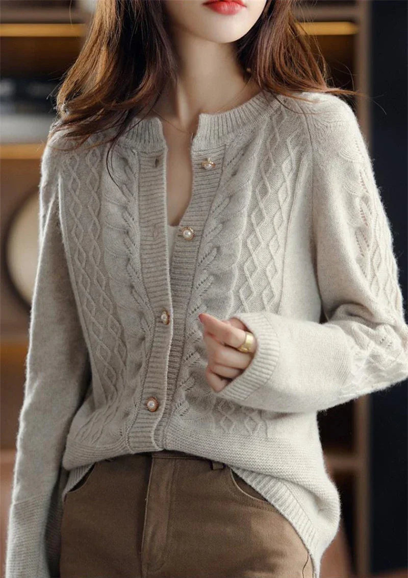 Cardigan with Pearl Buttons