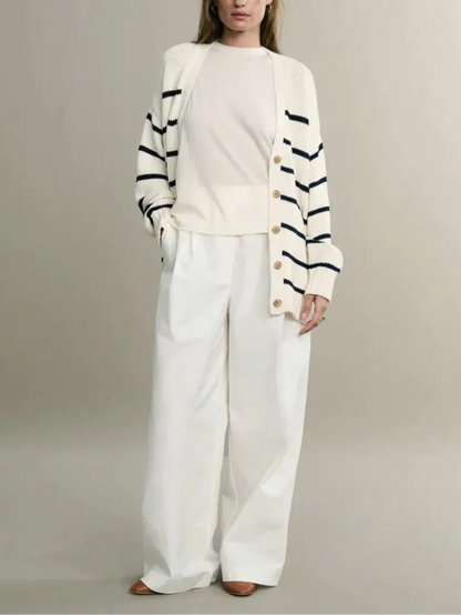 Organic Striped Cardigan