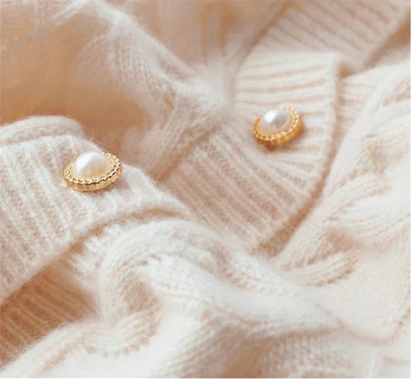 Cardigan with Pearl Buttons