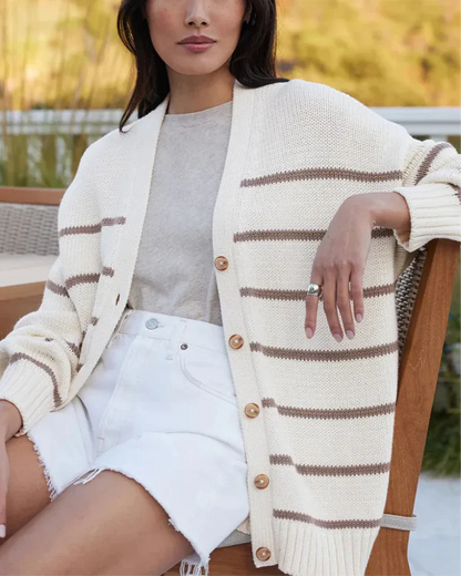 Organic Striped Cardigan