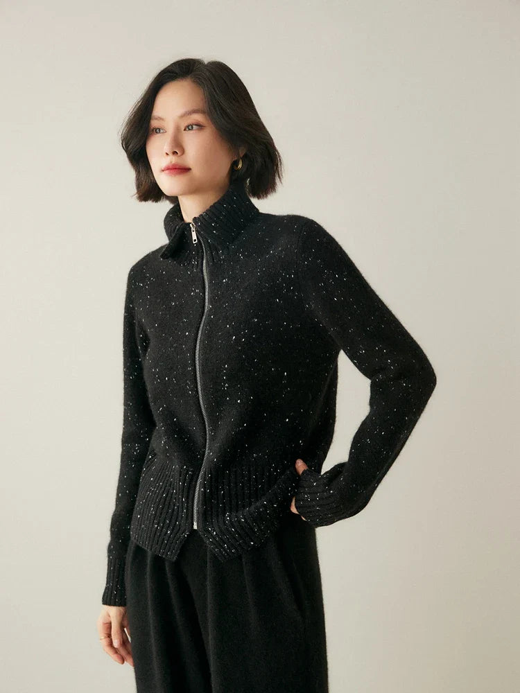 Cashmere Zip Cardigan