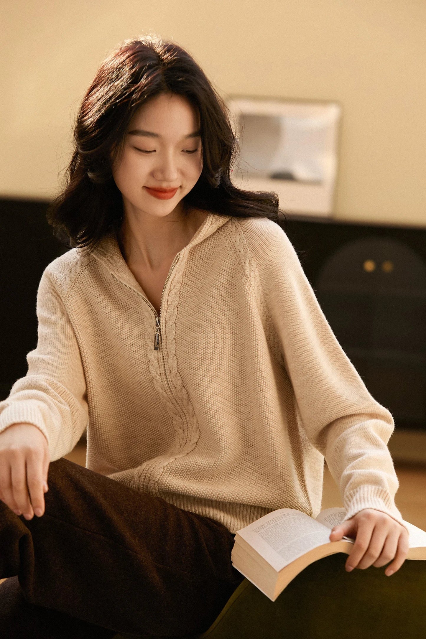 Cashmere Hooded Cardigan