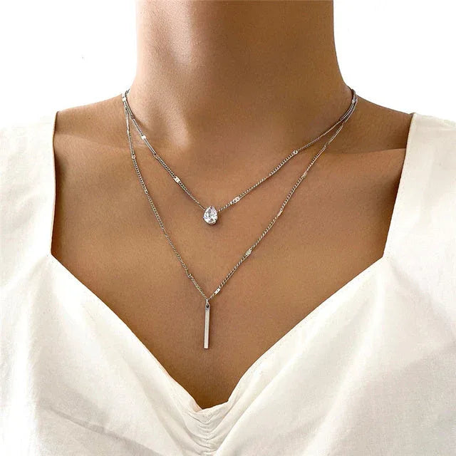 Vintage Necklace Set with Gold Pendant