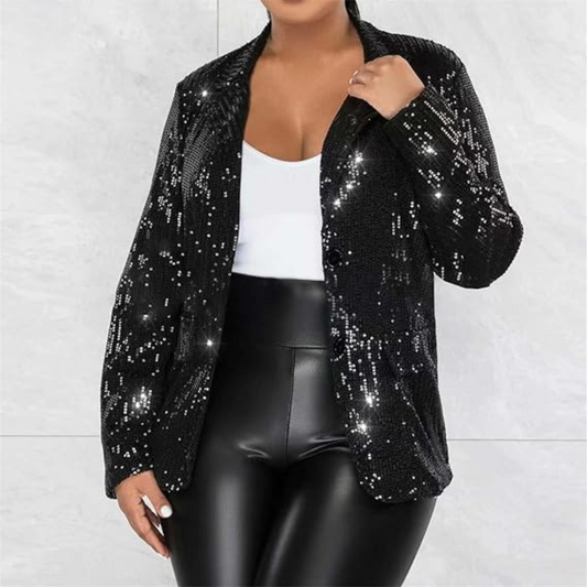 Women's Shiny Party Blazer Coat | Sequins