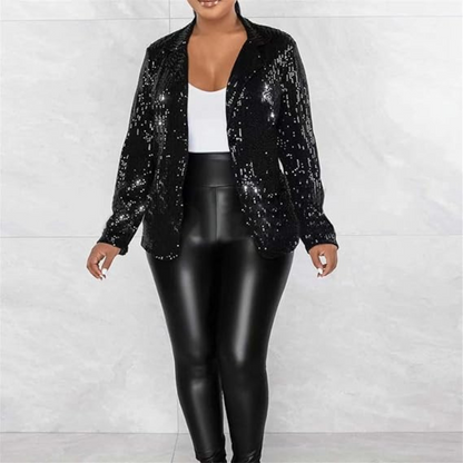 Women's Shiny Party Blazer Coat | Sequins