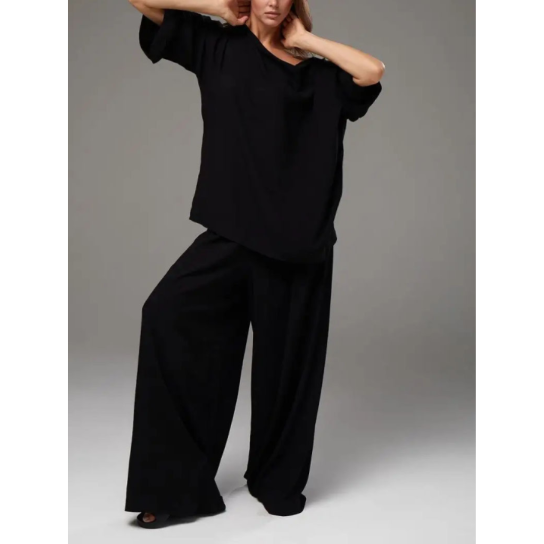 Two-piece set consisting of long-sleeved top and pants for women | Casual