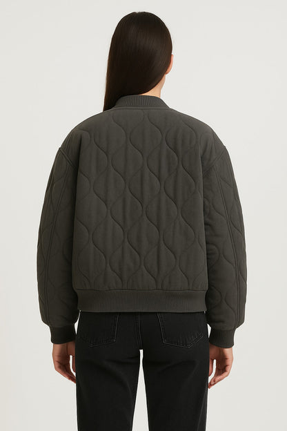 Oversized Women's Bomber Jacket – Transitional Jacket with Zipper