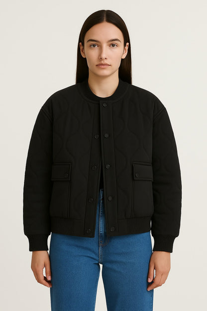 Oversized Women's Bomber Jacket – Transitional Jacket with Zipper