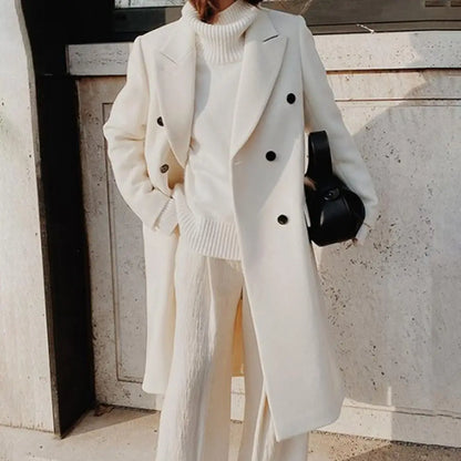 Double-breasted trench coat for women | Lapel collar