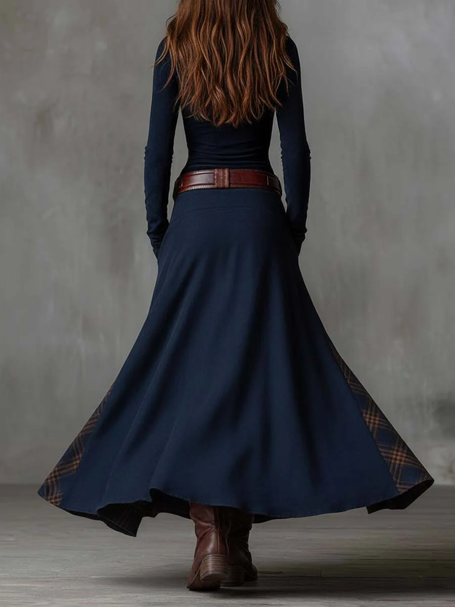 Charlotte | Suede Plaid Maxi Dress