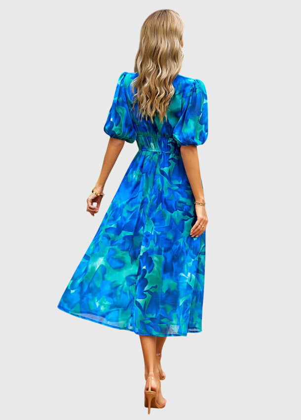 Merlin | Flattering Floral Midi Dress